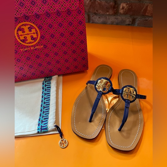 Tory Burch Shoes - Tory Burch Mini Miller Patent Leather Thong Sandals